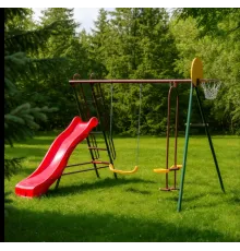 Игровой уличный комплект OLSA Солнышко-5 c651, 247х238х212 cм горка, качели, баскетбольное кольцо