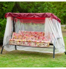  Садовые качели трехместные с москтной сеткой, раскладываются в кровать Olsa Варна с1102