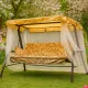 Садовые качели трехместные с москтной сеткой, раскладываются в кровать Olsa Варна с1103
