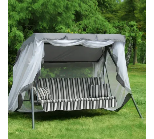 Садовые качели трехместные с москитной сеткой, раскладываются в кровать Olsa Рица с1654
