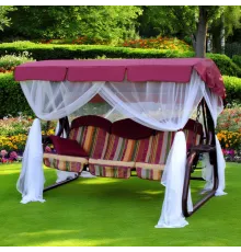 Качели садовые трехместные с мокитной сеткой Olsa Мастак -3 1725