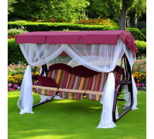 Качели садовые трехместные с мокитной сеткой Olsa Мастак -3 1725