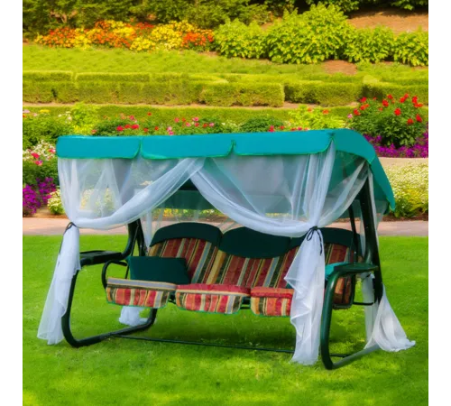 Качели садовые трехместные с мокитной сеткой Olsa Мастак -3 1726