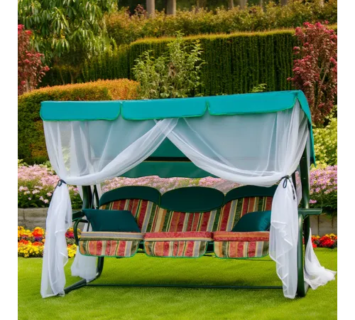 Качели садовые трехместные с мокитной сеткой Olsa Мастак -3 1726