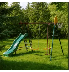 Игровой уличный комплект OLSA Солнышко-5 c651, 247х238х212 cм горка, качели, баскетбольное кольцо