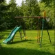 Игровой уличный комплект OLSA Солнышко-5 c651, 247х238х212 cм горка, качели, баскетбольное кольцо