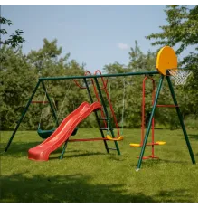 Игровой уличный комплект OLSA Солнышко-6 c660, 439х238х212 cм горка, качели, гнездо, баскетбольное кольцо